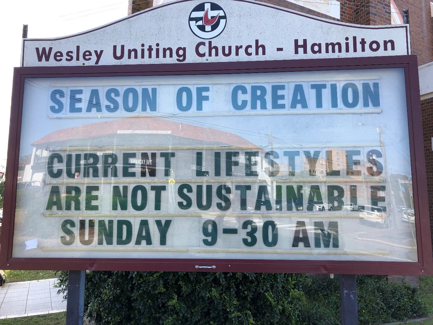 Hamilton Uniting Church noticeboard